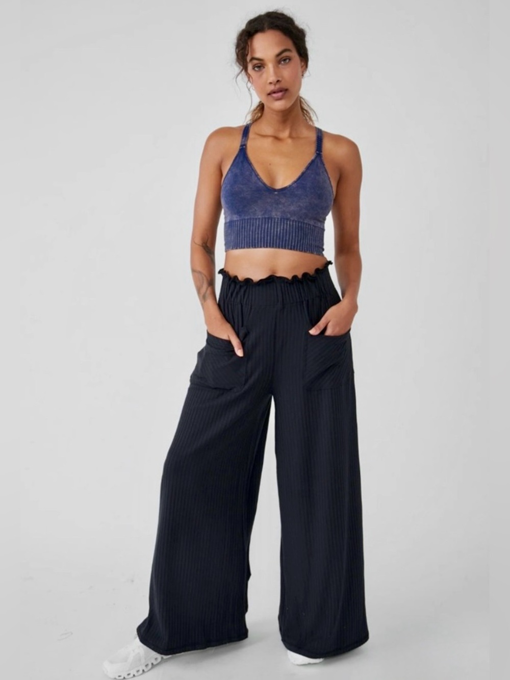 EIC Free People Movement Blissed Out Wide Leg Pants-Black 6937 Sz: XS & Medium